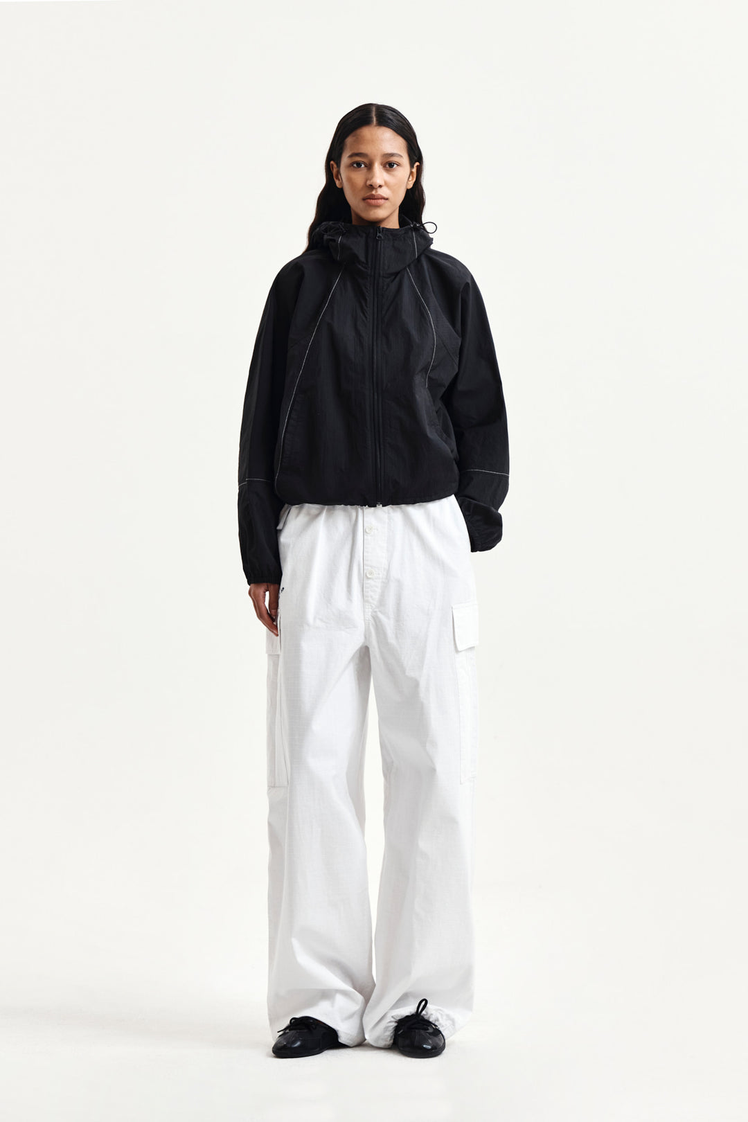 Matin Kim Drawstring Hem Cargo Pants — Ivory