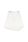 Matin Kim Denim Mixed Flare Skirt — Ivory