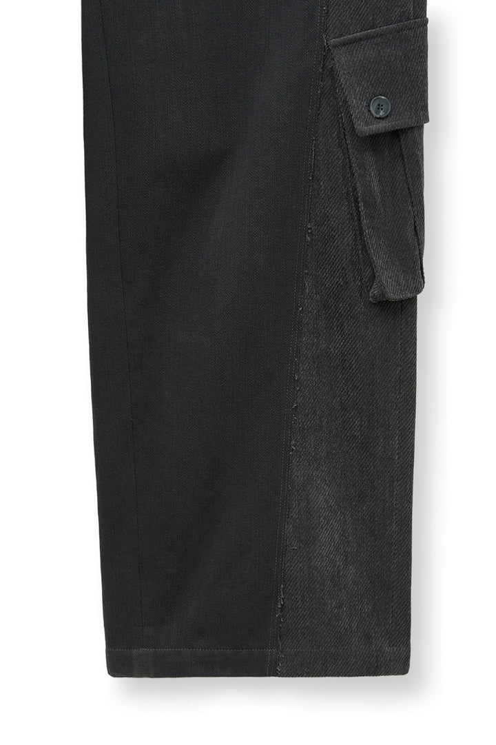 Matin Kim Big Pocket Two-Tone Wide Pants — Charcoal