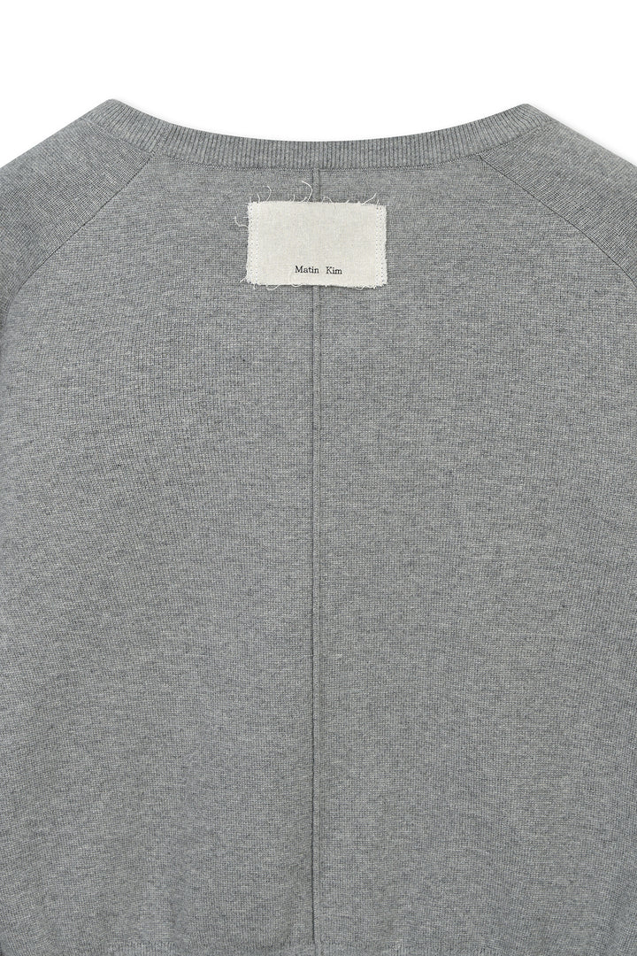 Matin Kim Raglan Sleeve Knit Pullover — Gray