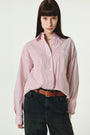 KIMMATIN Two Way Stripe Shirt — Red