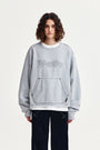 Matin Kim Raw Cut Applique Sweatshirt — Gray