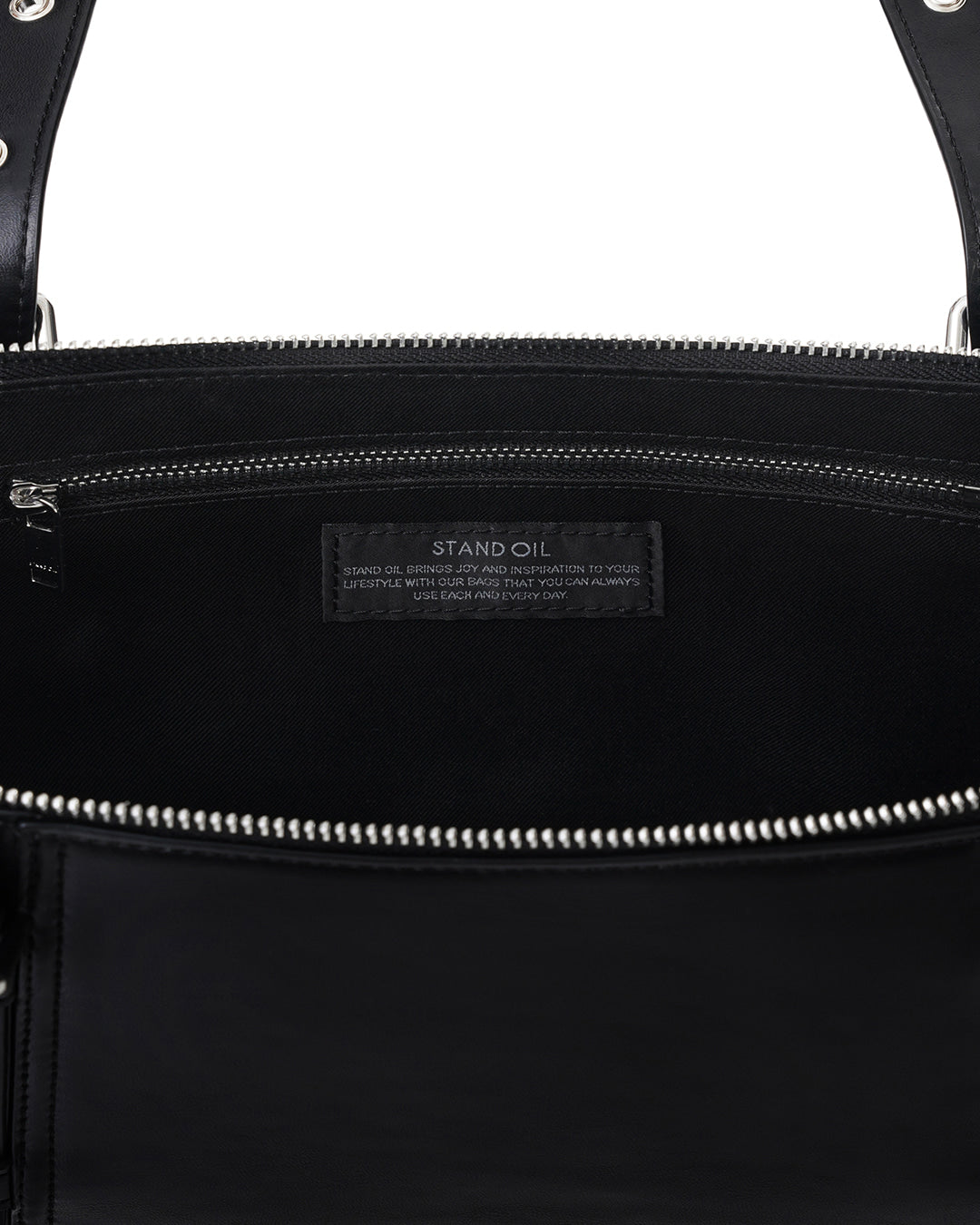 Stand Oil Boat Bag — Glossy Shoulder Crossbody — Black