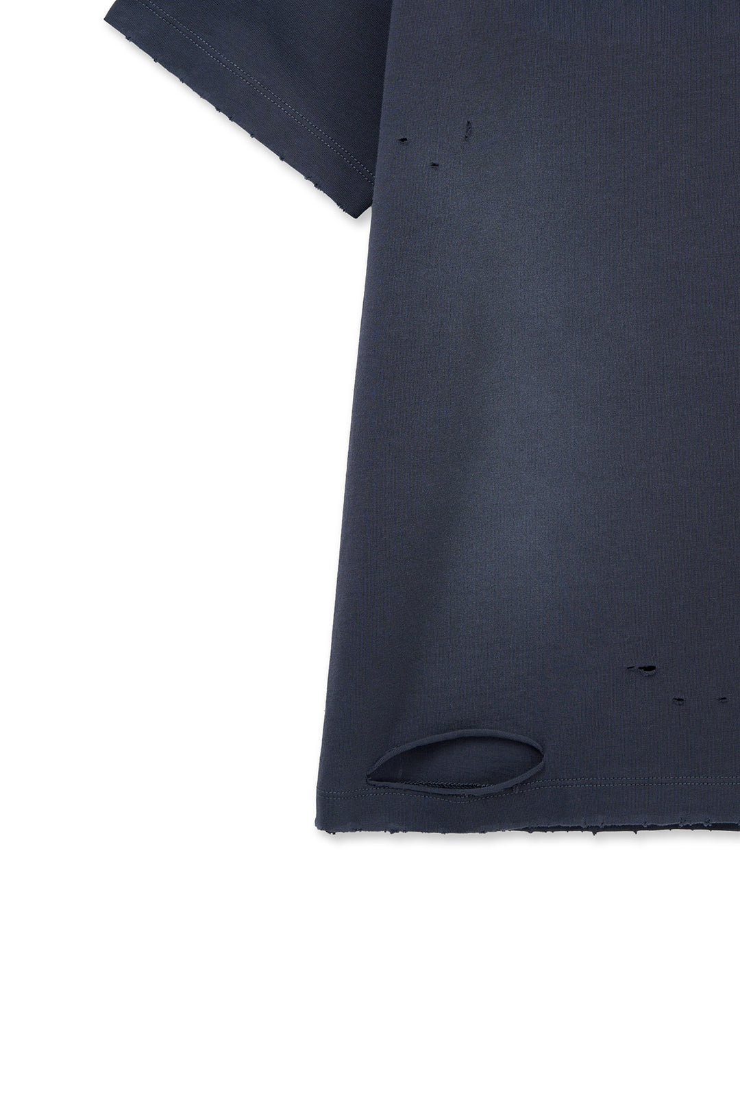 Matin Kim Spray Washed Lettering Damaged Top — Navy blue