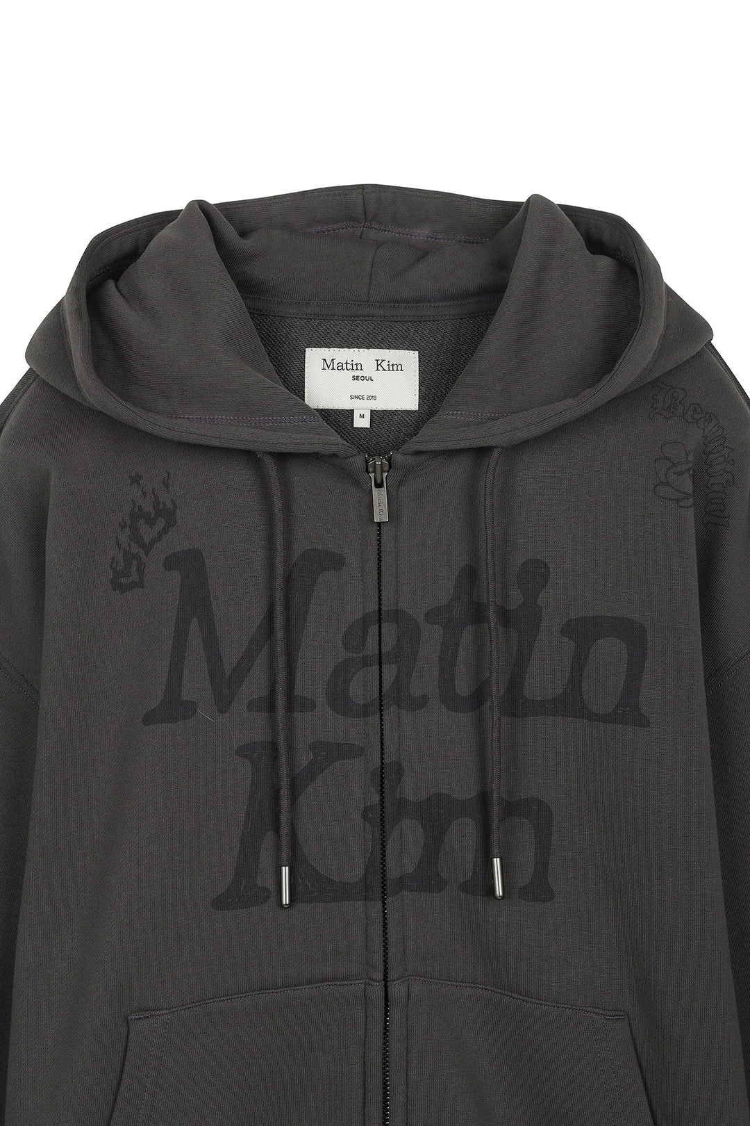 Matin Kim Graffiti Artwork Hoody Zip Up — Charcoal