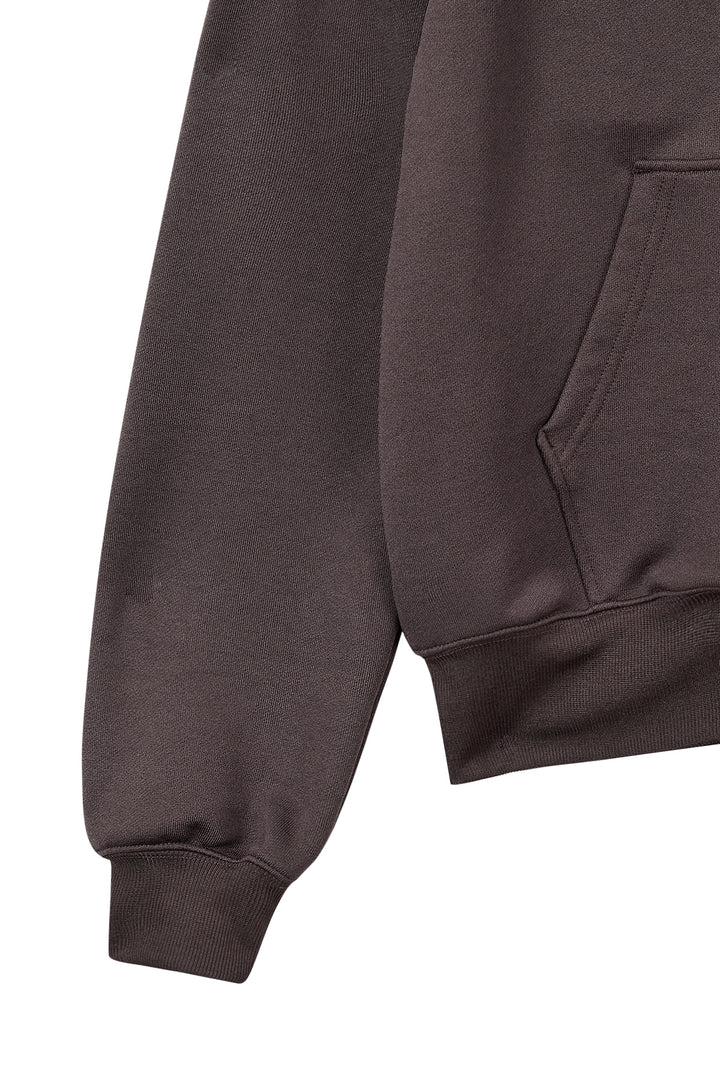 Matin Kim Back Logo Glitter Zip Hoodie — Brown