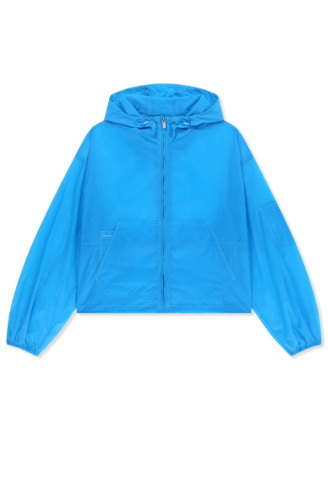 Matin Kim Back Logo Hoody Windbreaker — Blue