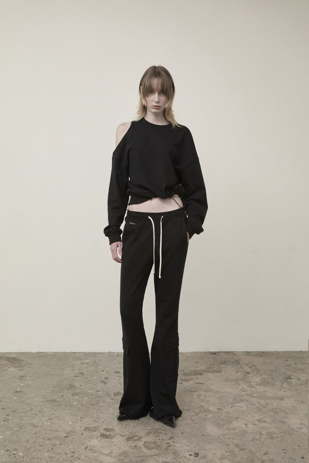 Matin Kim Boots Cut Slim Cargo Sweatpants — Black