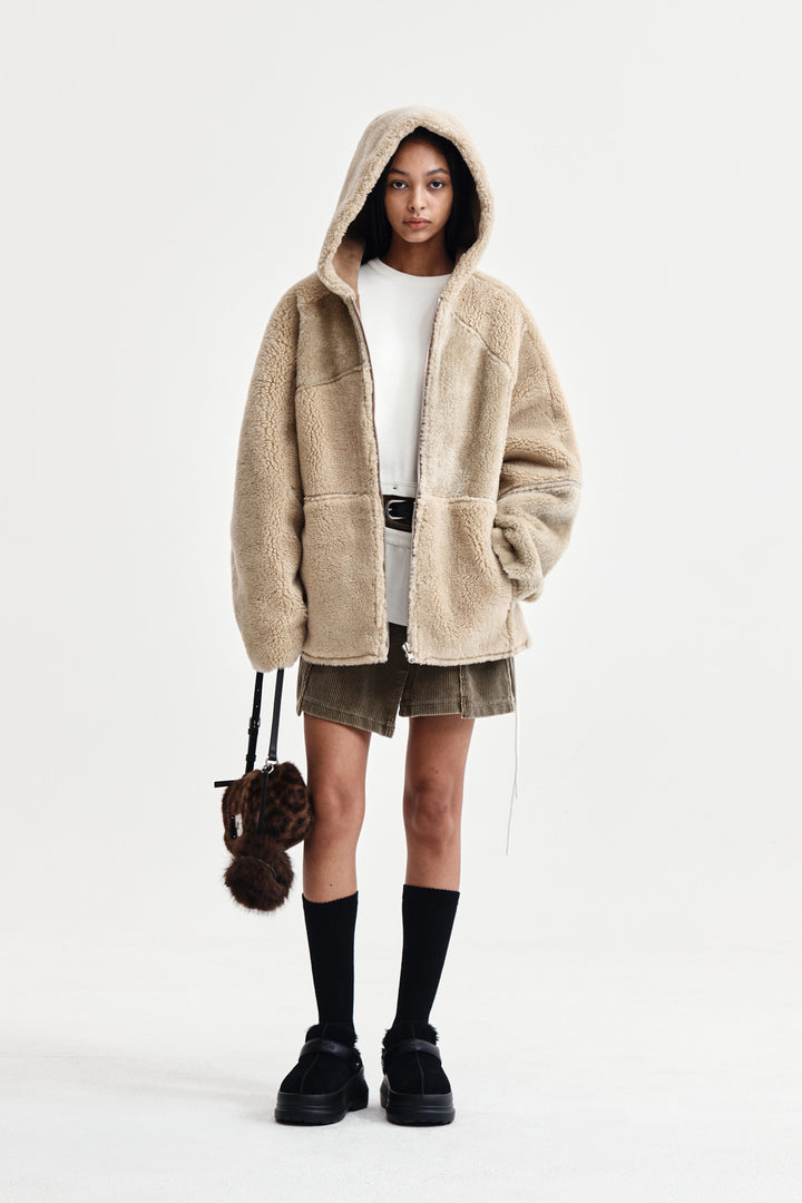 Matin Kim Reversible Hoody Mustang — Beige