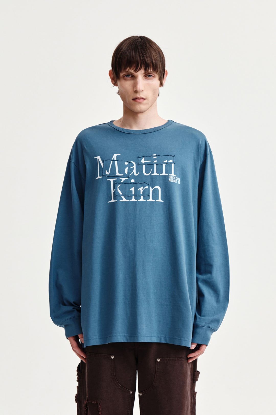 Matin Kim Patch Graphic Long Sleeve Top — Blue
