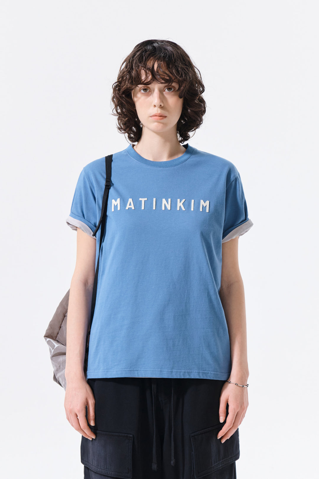 Matin Kim Applique Felt Logo Top — Blue