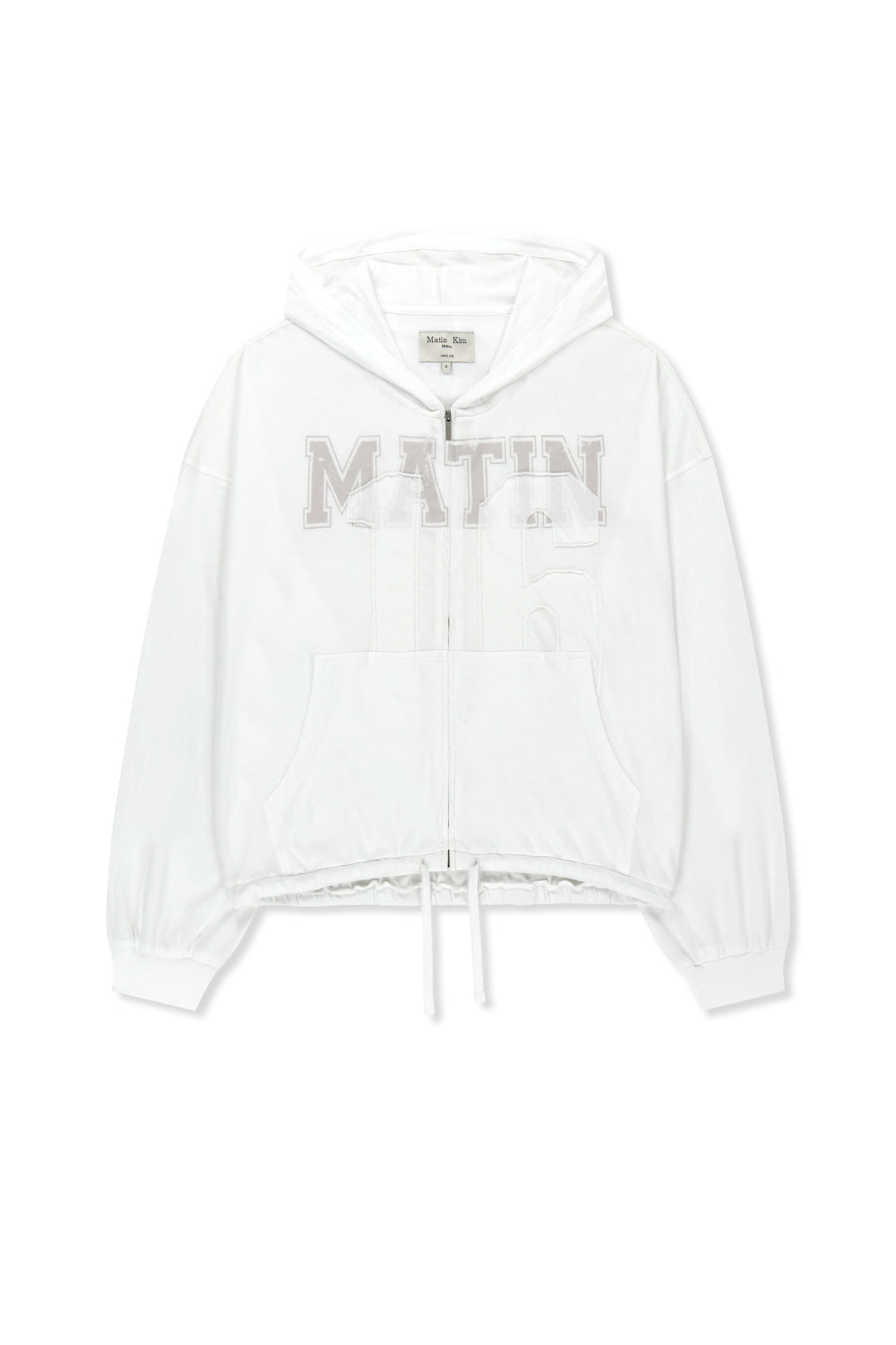 Matin Kim 16 Applique Logo Zip Hoody — White