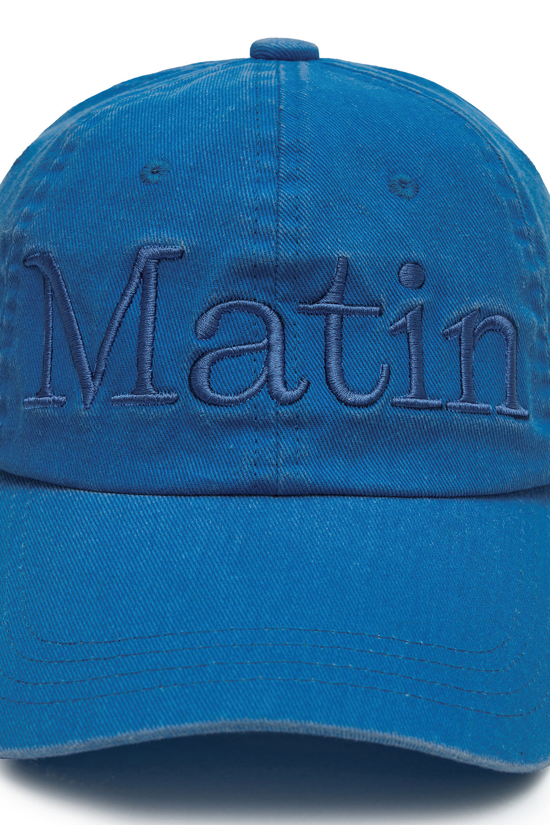 Matin Kim Logo Washed Ball Cap — Blue