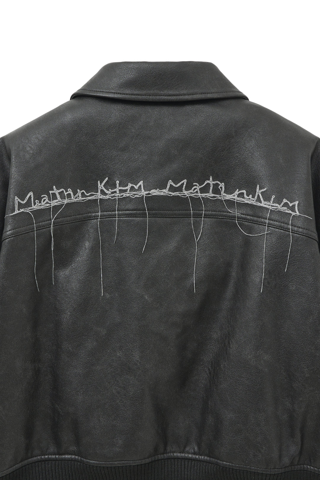 Matin Kim Faux Leather Overshirt — Charcoal