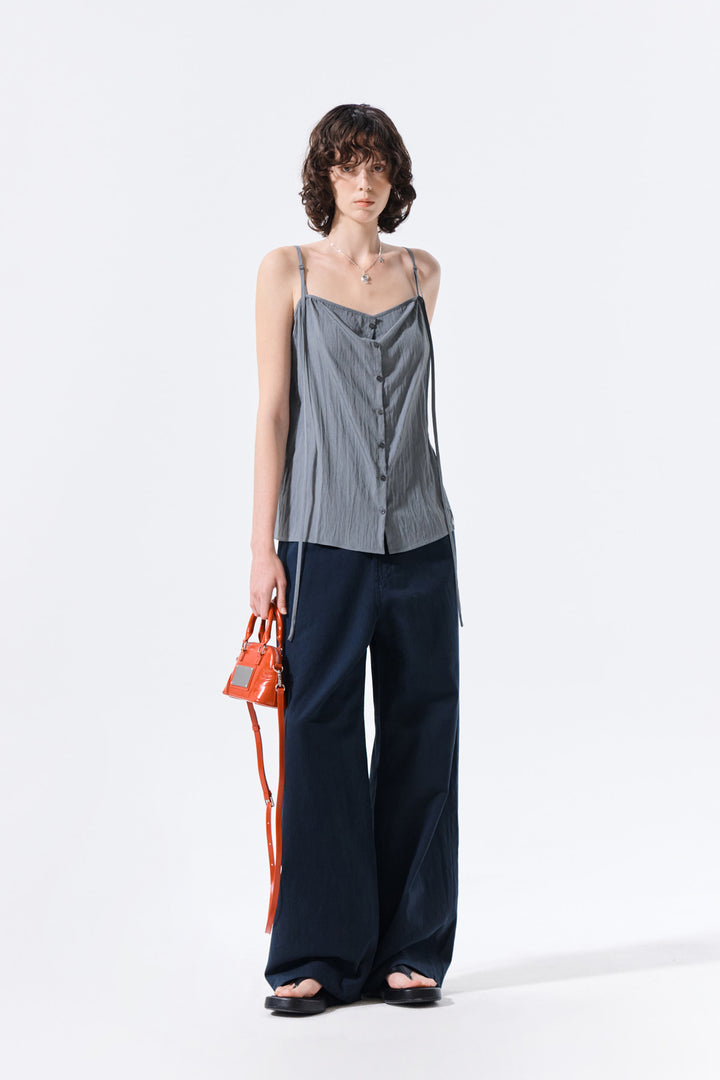 Matin Kim Button Sleeveless Blouse — Gray