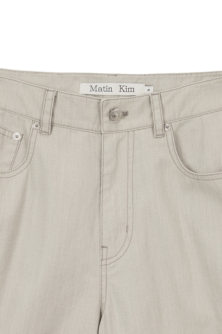 Matin Kim Side Pintuck Point Pants — Beige