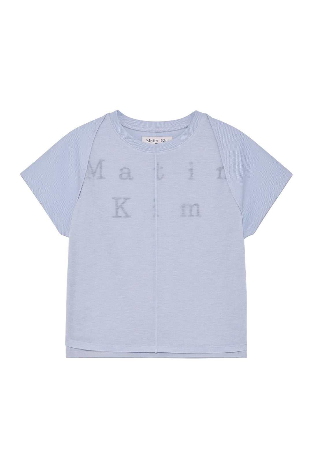 Matin Kim Pintuck Layered Slim Crop Top — Light Blue