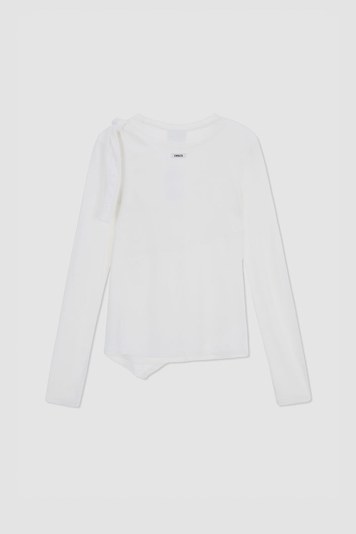KIMMATIN Twist Strap Long Sleeve Top — Ivory