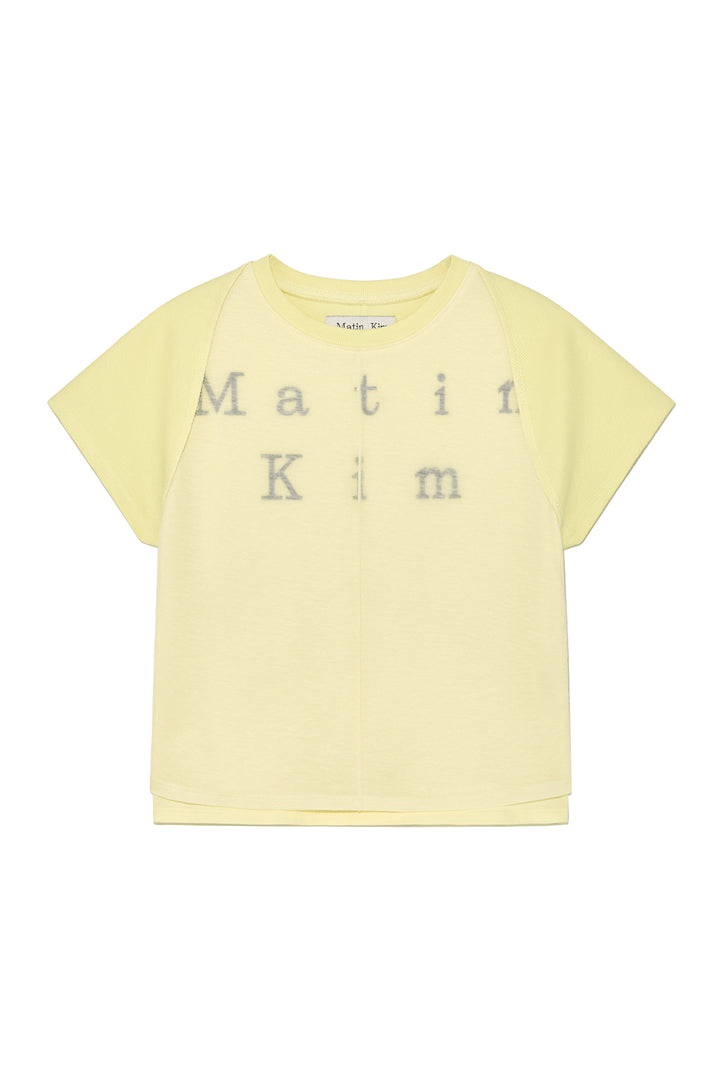 Matin Kim Pintuck Layered Slim Crop Top — Yellow