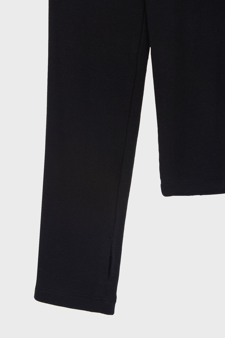 KIMMATIN Slim Hoody Jersey Top — Black