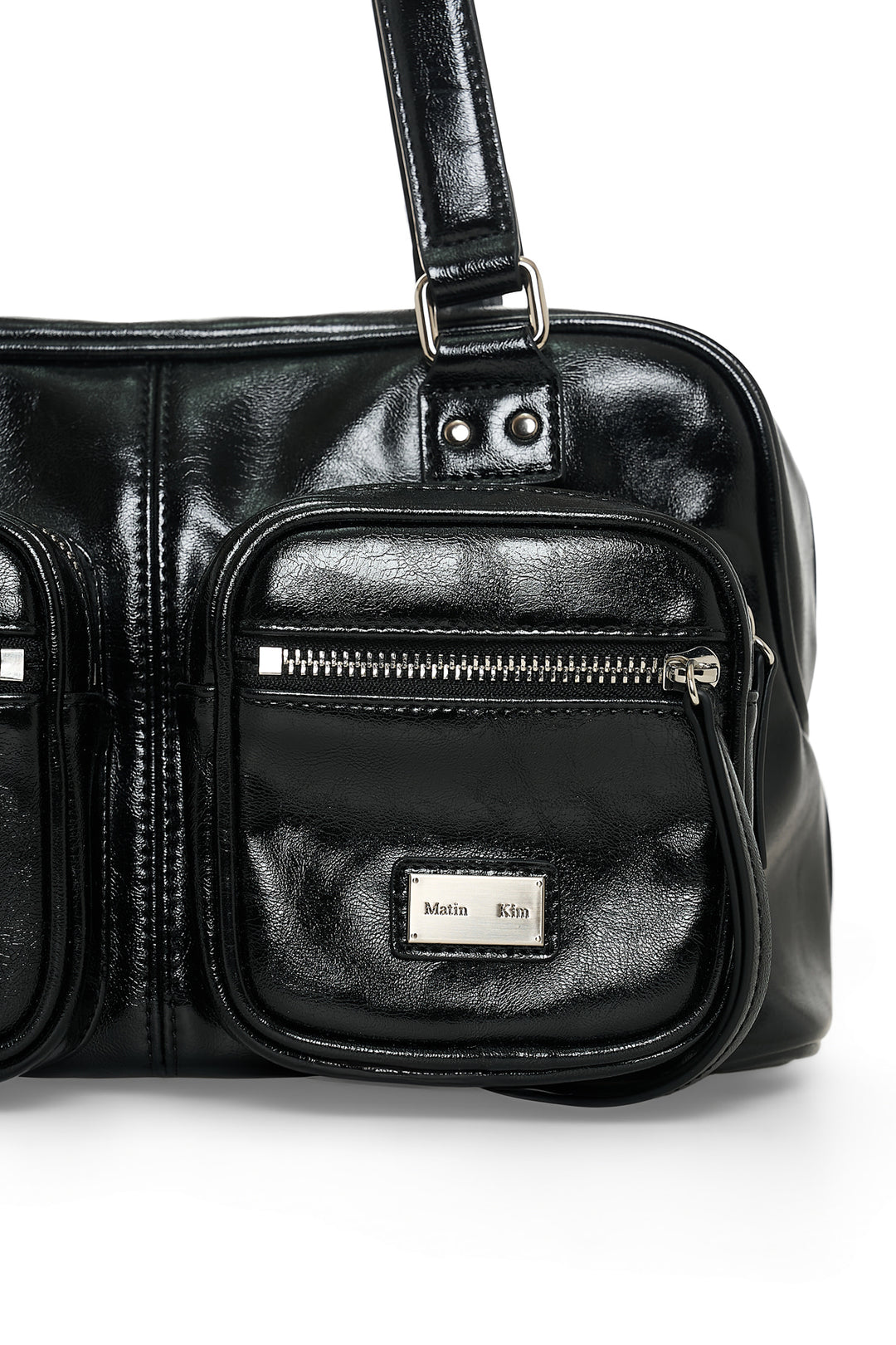 Matin Kim Double Pocket Brick Shoulder Bag — Black