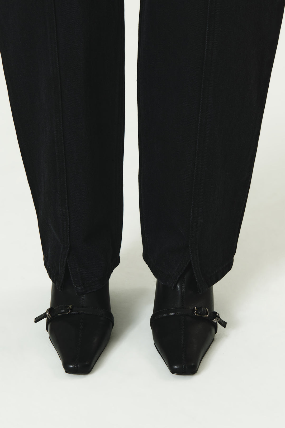 KIMMATIN Over Dying Tapered Denim — Black
