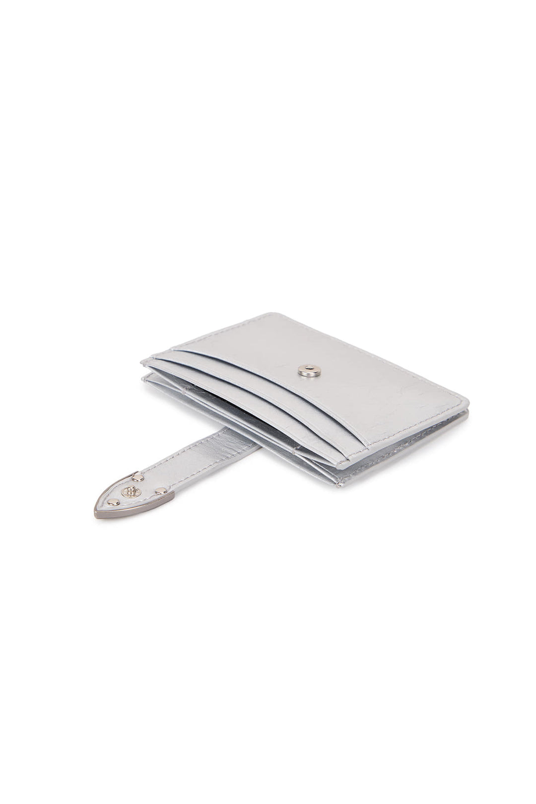Matin Kim Western Buckle Card Wallet — Silver