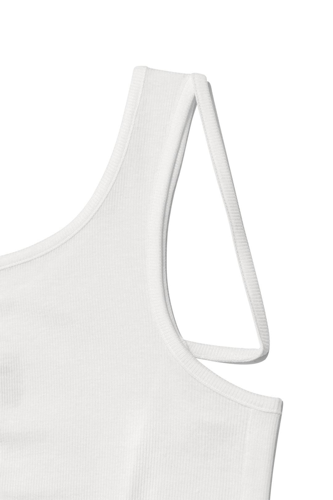 Matin Kim Unbalance Tuck Sleeveless Top — White