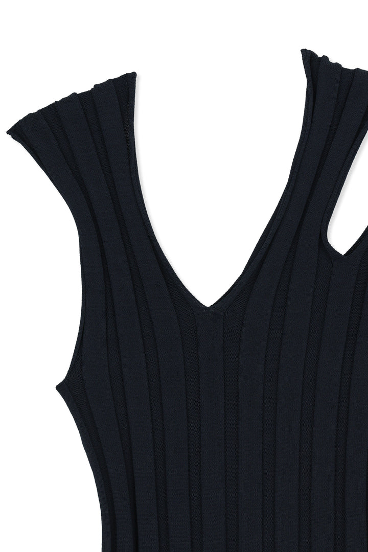 Matin Kim Cut Out Sleeveless Knit Top — Dark Navy