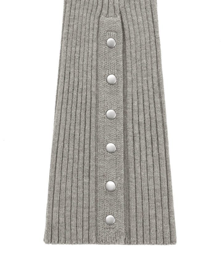 Stand Oil Snap Knit Leg Warmer — Gray