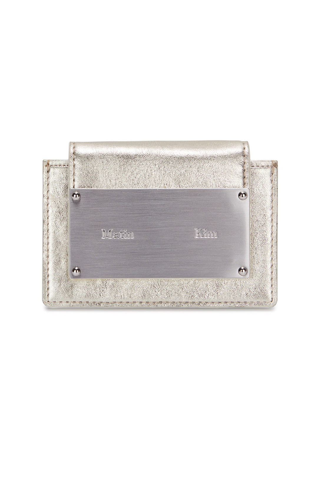 Matin Kim Accordion Wallet — Brass Hardware — Silver