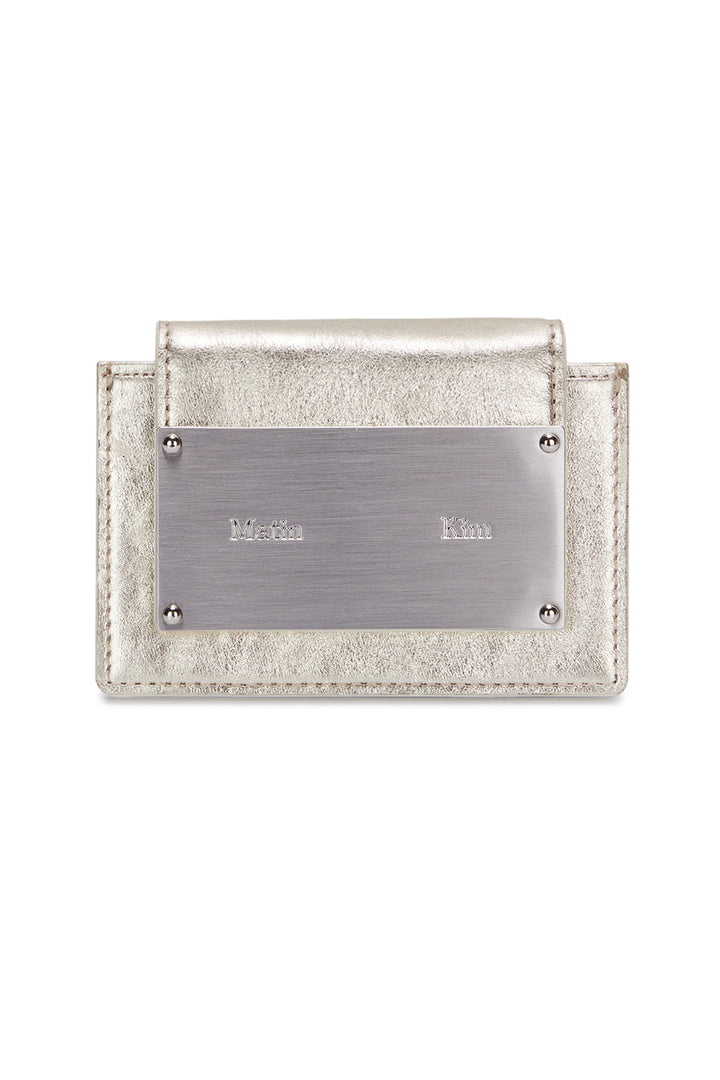 Matin Kim Accordion Wallet in Dark — Silver