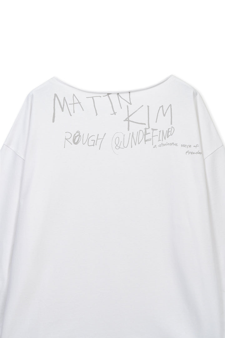 Matin Kim Raw Hem Boat Neck Top — White