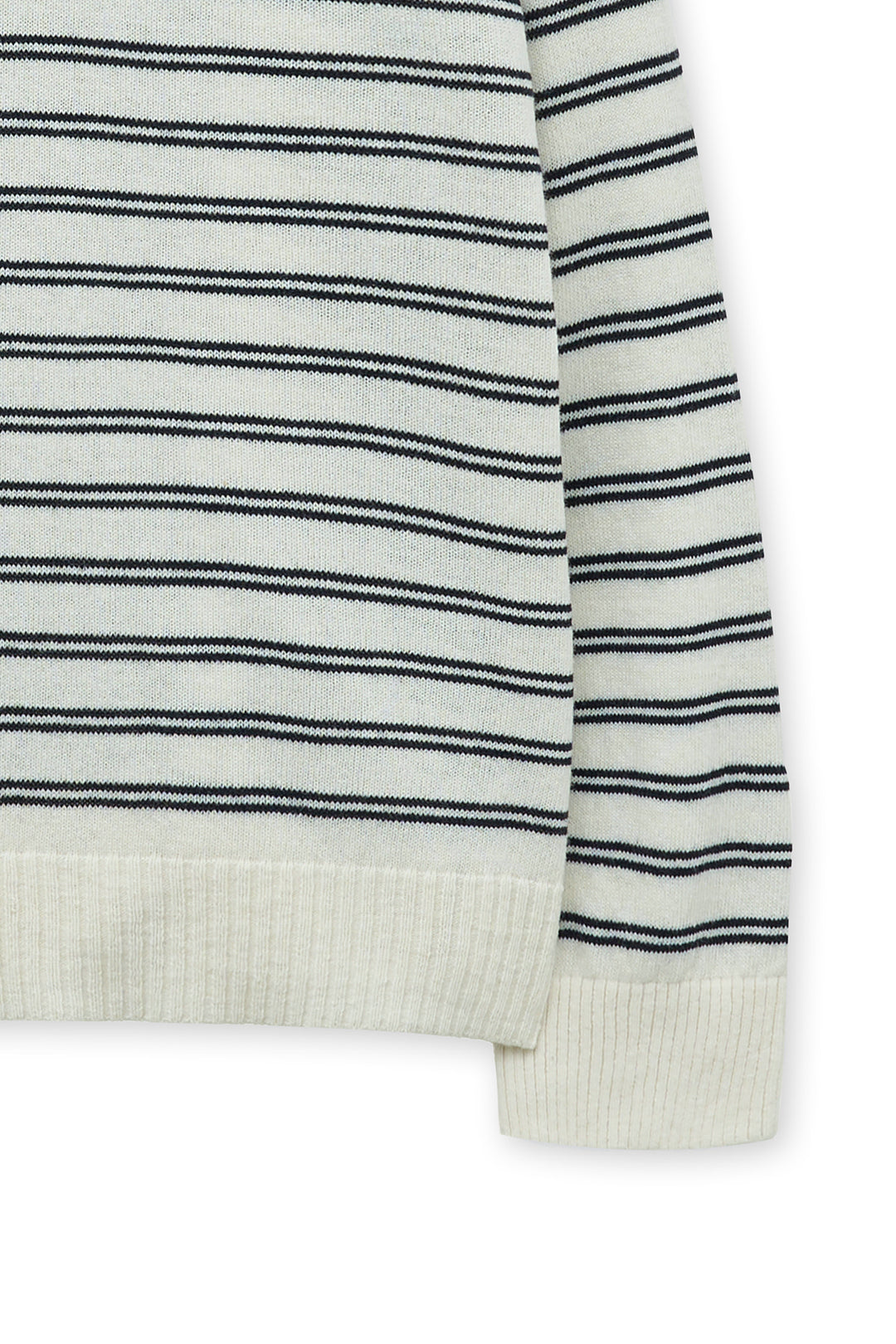 Matin Kim Heart Logo Collar Striped Pullover — Ivory