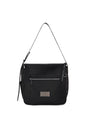 Matin Kim Embossed Logo Nylon Shoulder Bag — Black