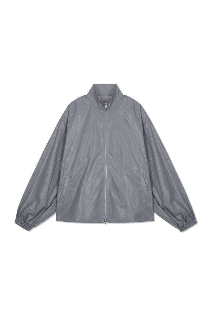 Matin Kim Logo Coating Jumper Dark — Gray