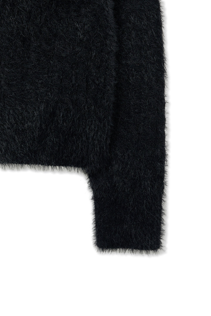 Matin Kim Hairy Cable Knit Pullover — Black