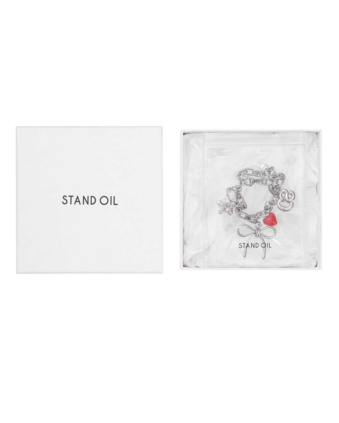 Stand Oil Memory Link Chain Bag Charm — Silver