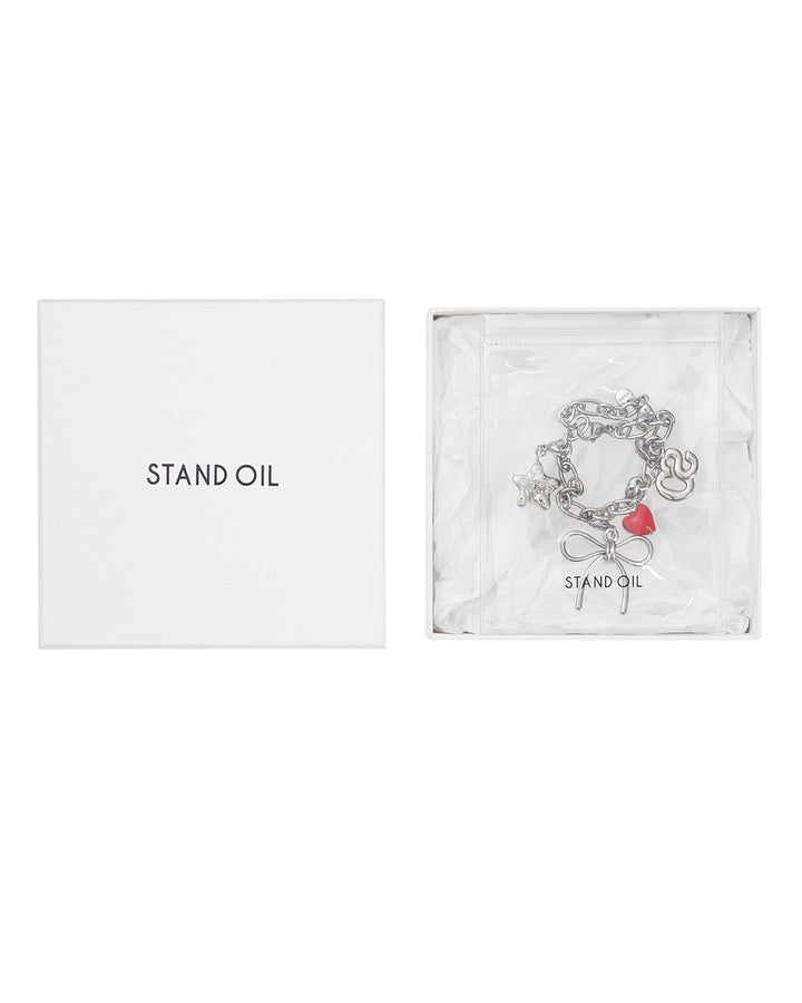 Stand Oil Memory Link Chain Bag Charm — Silver