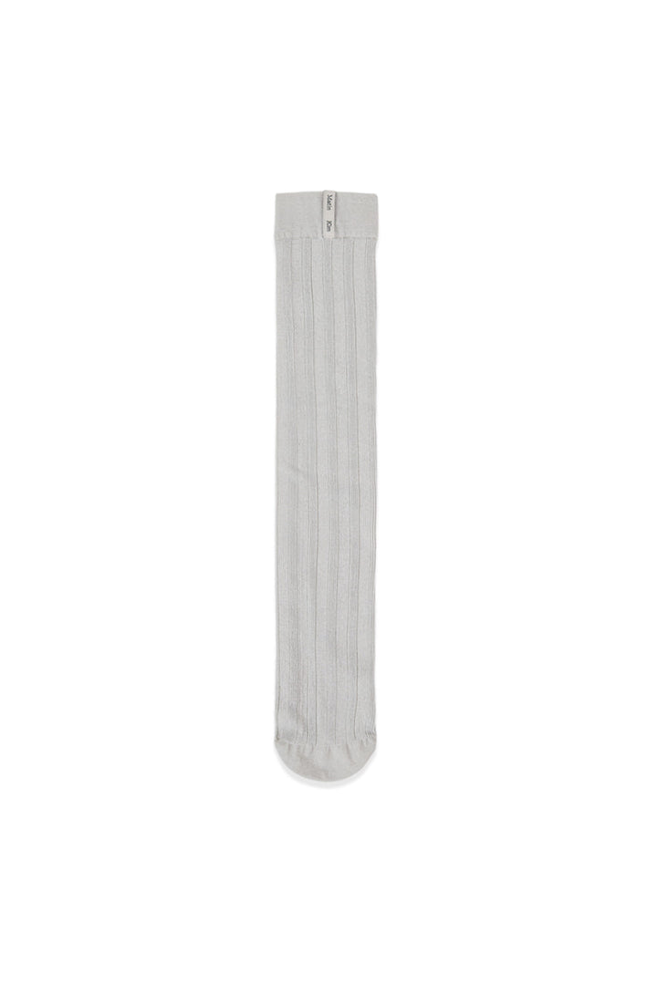 Matin Kim Metal Ribbed Stocking Socks — Ivory