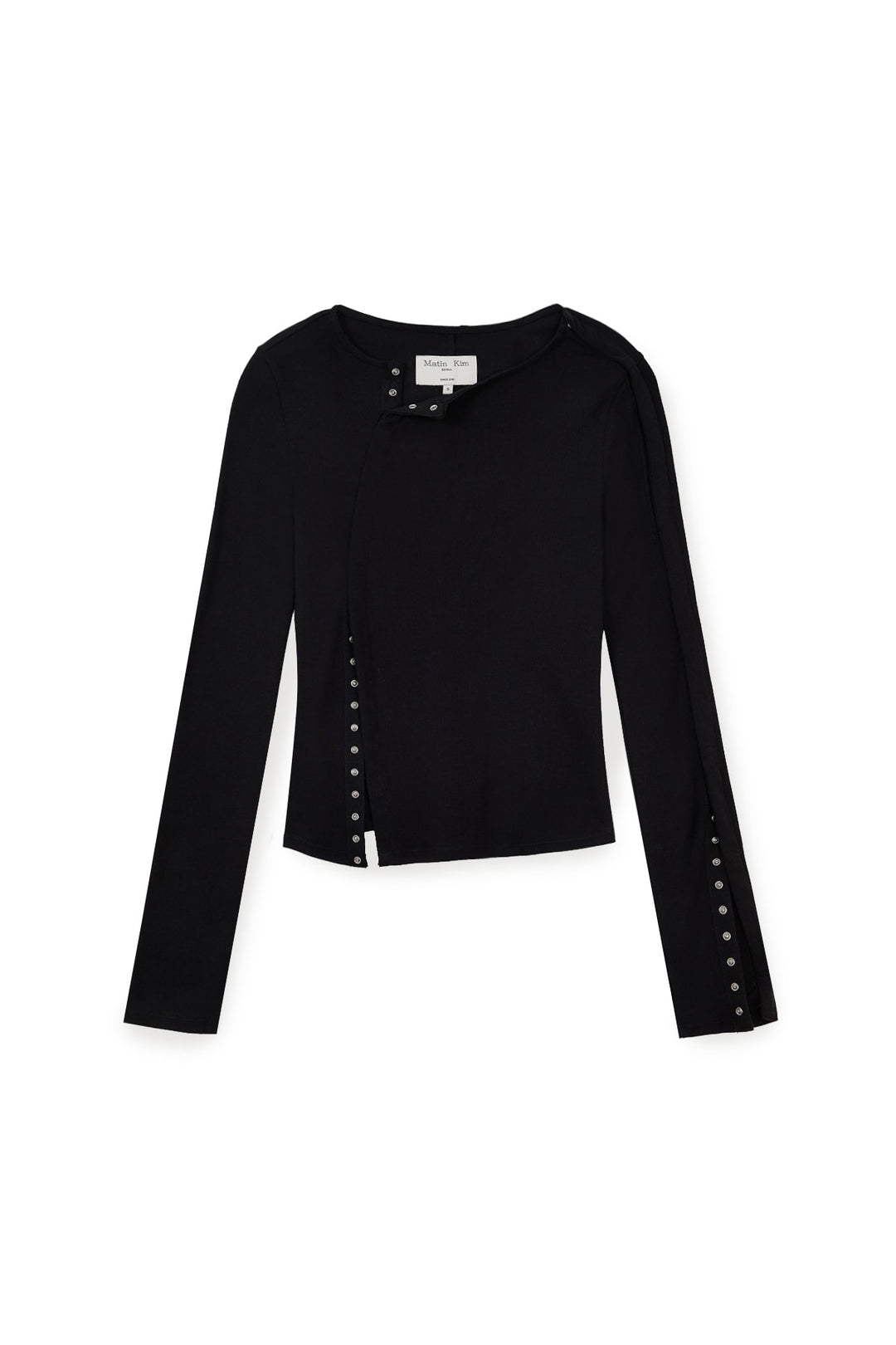 Matin Kim Snap Detail Slim Top — Black