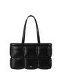 Stand Oil Bubble Bag — Padded Oblong Crossbody — Leathery Black
