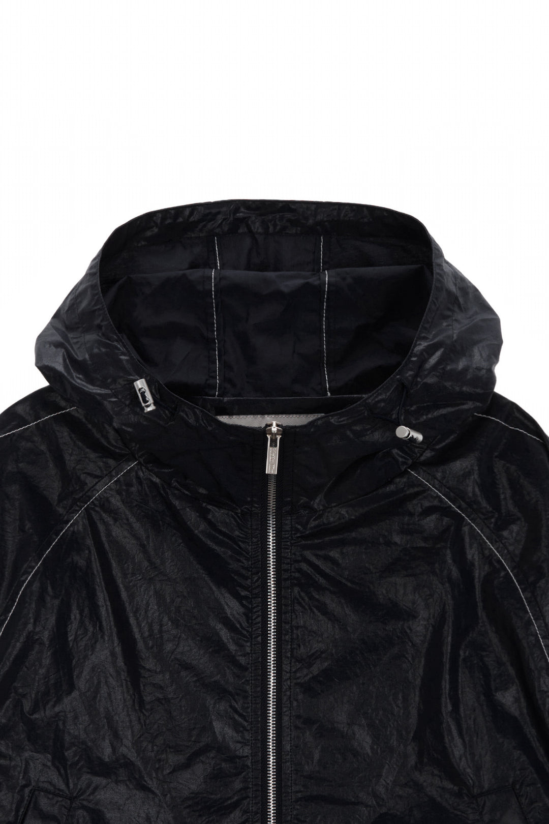 Matin Kim Crop Hoody Coating Jumper — Black