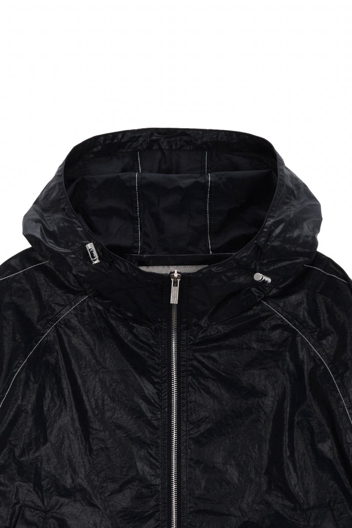 Matin Kim Crop Hoody Coating Jumper — Black