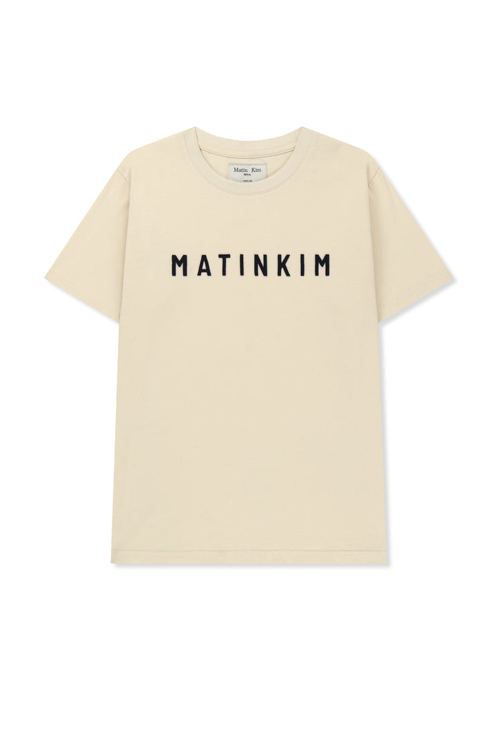 Matin Kim Applique Felt Logo Top — Cream