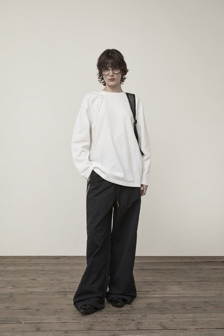 Matin Kim Tuck Point Long Sleeve Top — White