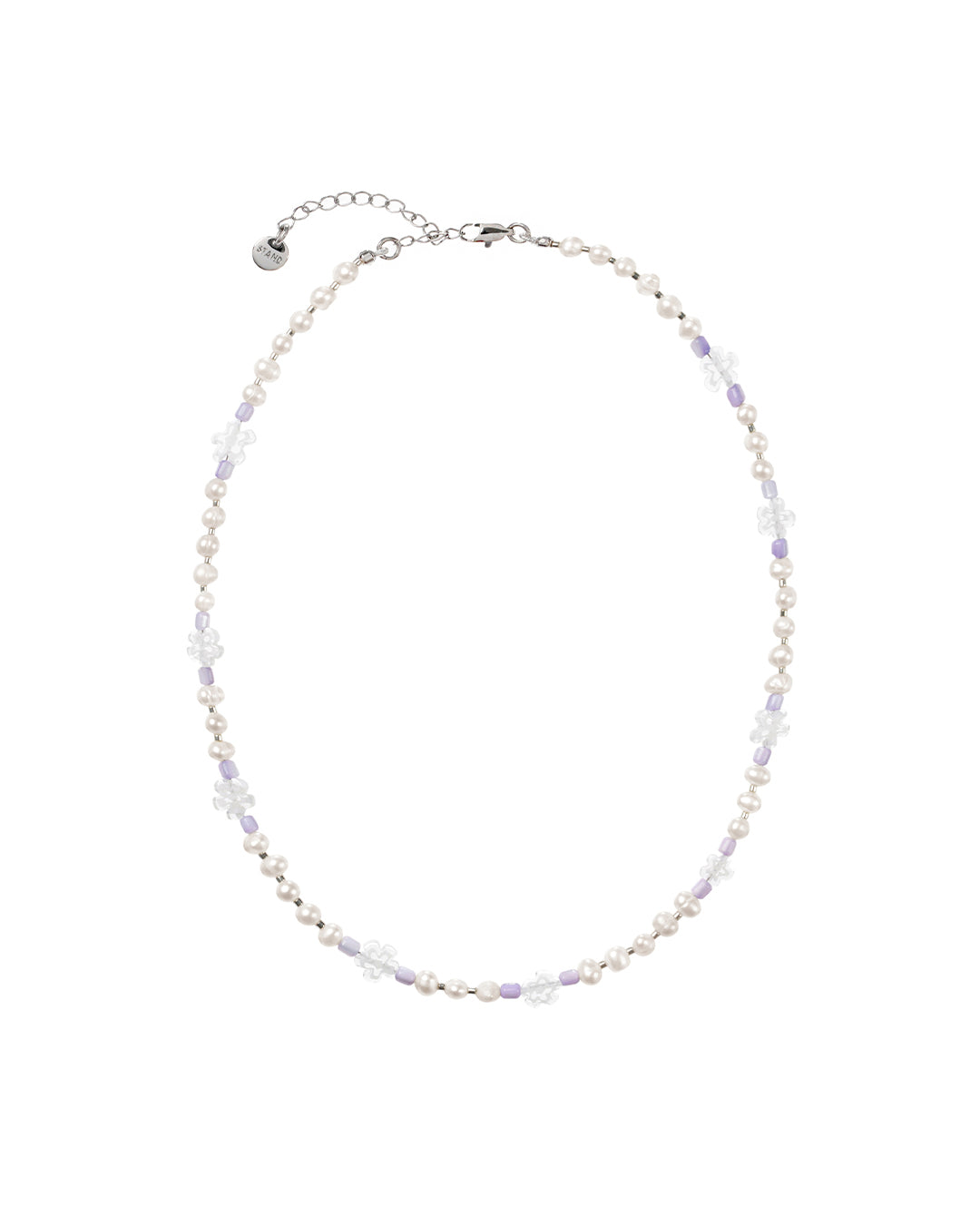 Stand Oil Flower Pearl Necklace — Lilac