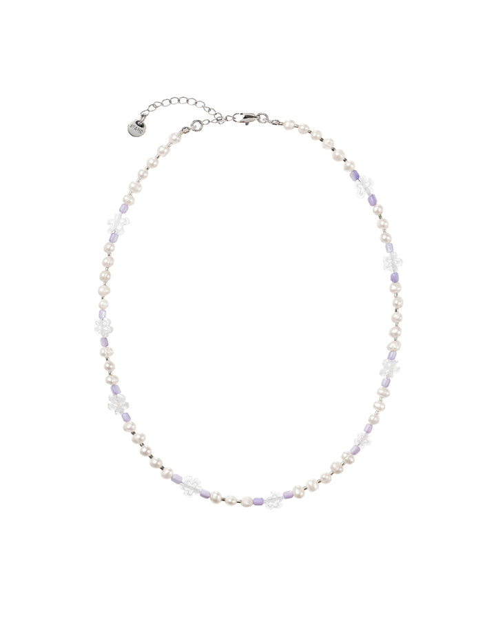 Stand Oil Flower Pearl Necklace — Lilac