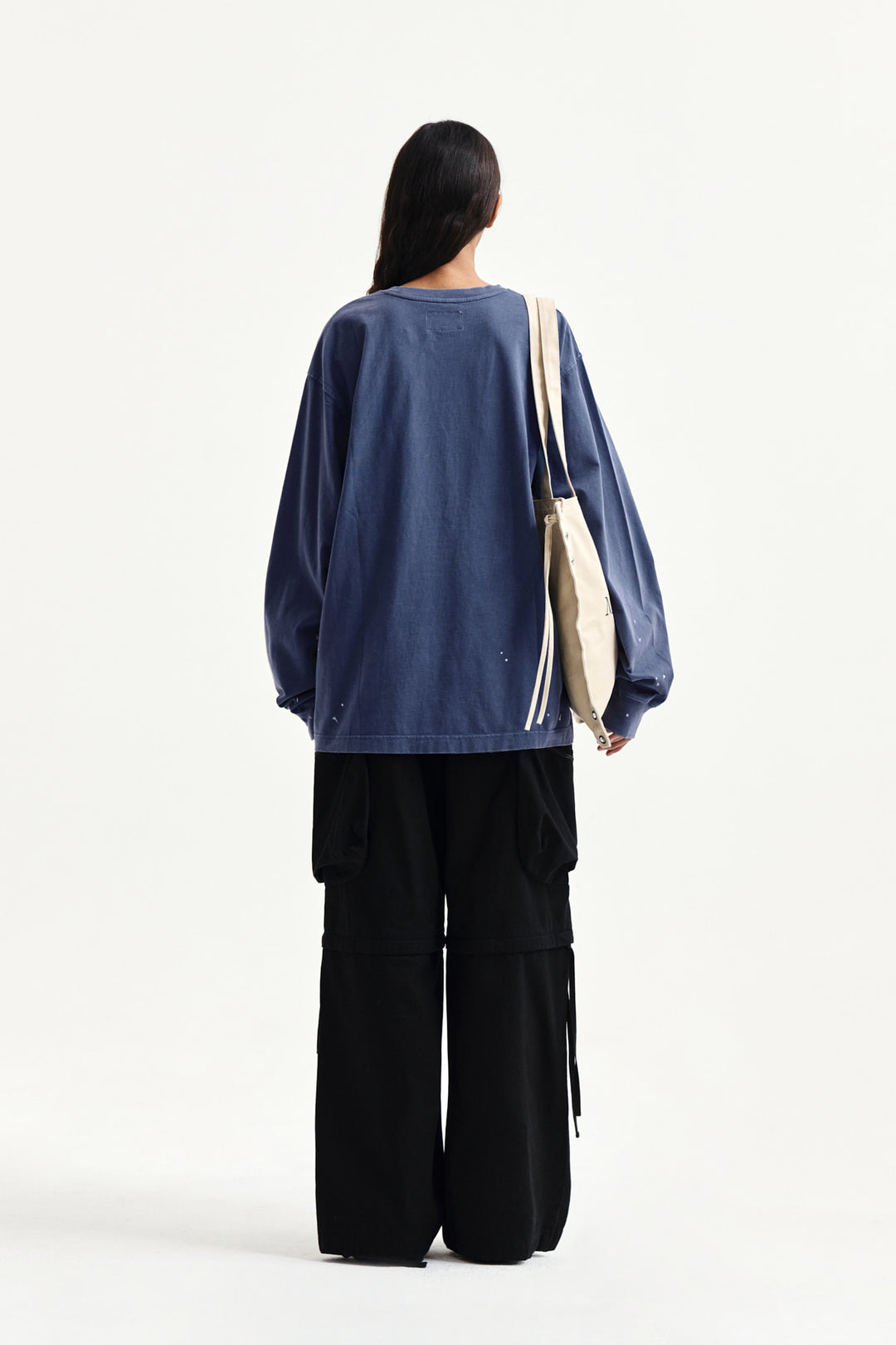 Matin Kim Vintage Washed Logo Top — Blue