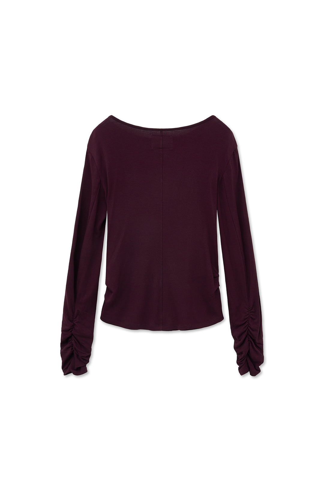 Matin Kim Henley Neck Shirring Top — Burgundy